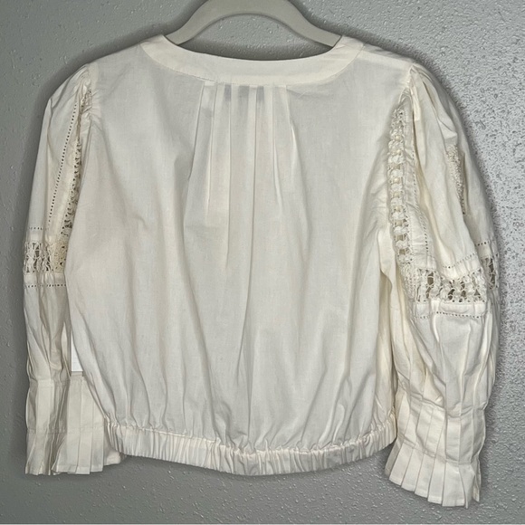 New Sea New York Thora Thread Pull Puff Blouse Size Small - Picture 5 of 12